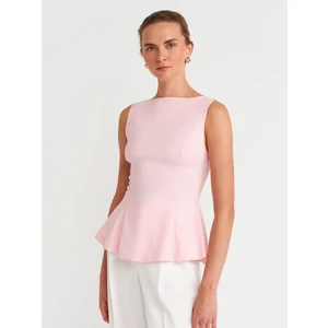 50281 Peplum Top-Toz Pembe