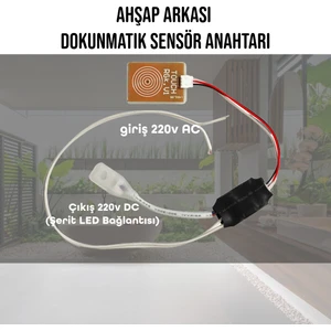 220V Ahşap Arkası Dokunmatik Sensör Anahtarı