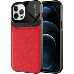 Mobaxaksesuar Apple iPhone 12 Pro Max Kılıf Parlak Tpu Emiks Kapak Kırmızı