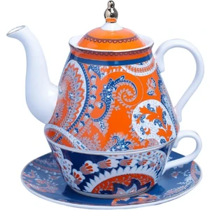 Lucky Art Vesta Bone Tek Kişilik Demlik & Fincan