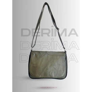 Gerçek Deri Kapaklı Büyük Kadın Çantası