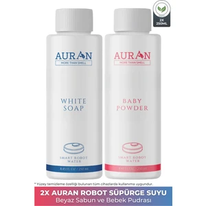Beyaz Sabun ve Bebek Pudrası Akıllı Robot Suyu, Robot Süpürge Deterjanı, Yüzey Temizleyici Set 250ML