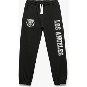 Cep Detaylı Şardonlu Baskılı Jogger Eşofman Altı