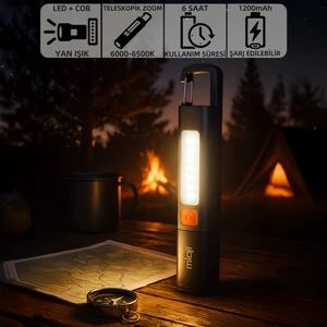Mio LTT1 LED+COB Şarj Edilebilir Kamp Lambası El Feneri