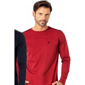 Pierre Cardin 6100 Erkek Uzun Kollu Bisiklet Yaka Pijama Takımı-Bordo