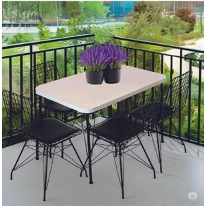 Metal Ayaklı 60X90CM Kalınlıklı (Tek Masa)Mutfak Masası Balkon Masası Çalışma Masası Beyaz 60X90
