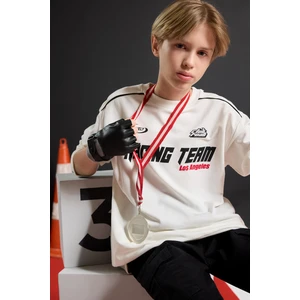 Erkek Çocuk Bisiklet Yaka Baskılı Sweatshirt F1963A825AU