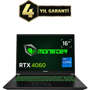 Tulpar T6 V3.1.8 Intel Core I7 13700HX 64 GB Ram 1 Tb SSD 8 GB  Rtx 4060 Freedos 16" Fhd 165 Hz Oyun Bilgisayarı