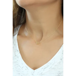 Papatya Silver Gümüş 3 Boyutlu U Harf Kolye