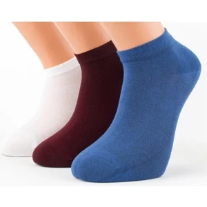 Erkek Bambu Patik Çorap (Bordo,jeans,beyaz)