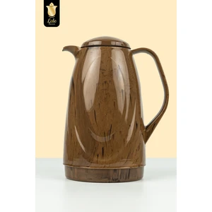 Lale Thermos Cam Termos Galaxy Wood 1 Lt Soğuk Sıcak Su ve Çay Termosu