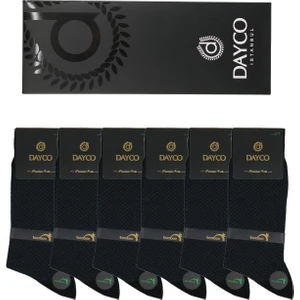 Premium Bambu Erkek Yazlık Çorap 6'lı Set Kutulu Jakarlı Siyah