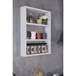 3 Katlı Duvar Rafı 43×60 cm – Mutfak Baharatlık & Kupa Düzenleyici, Banyo ve Salon Dekor Rafı