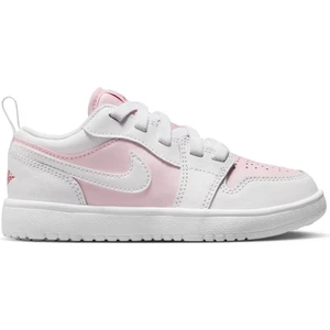 Jordan 1 Low Alt Leather Sneakers Hakiki Deri Bantlı Cırtlı Kız Çocuk Spor Ayakkabı Beyaz Pembe