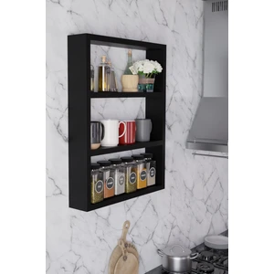 3 Katlı Duvar Rafı 43×60 cm – Mutfak Baharatlık & Kupa Düzenleyici, Banyo ve Salon Dekor Rafı