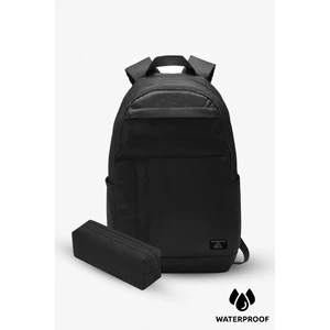 4 Bölmeli Kalemlikli Siyah Su Itici Kumaş Özellikli Günlük Okul Sırt Çantası