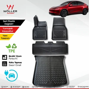 Yeni Tesla Model Y Juniper Paspas Bagaj Havuzu Set 2025 Sonrası Uyumlu 3D Ultraflex Set