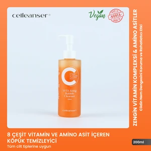 8 Çeşit Vitamin (A, B3, B5, B6, B7, B12, C, E) ve Amino asit İçeren Köpük Temizleyici