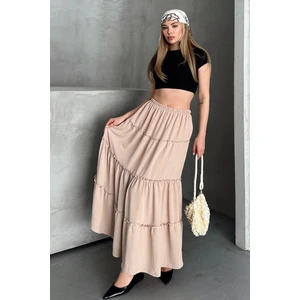 Basic Astarlı Pileli Kadın Uzun Etek