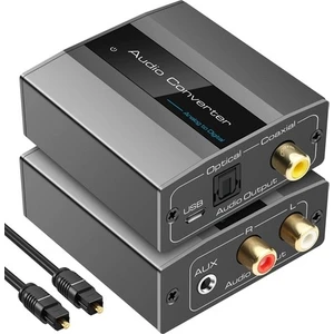 Optik Kablo Ses Dijital Toslink ve Koaksiyel Ses Adaptörü ile Analogdan Dijitale Ses Dönüştürücü Rca'dan Optik'e (Yurt Dışından)