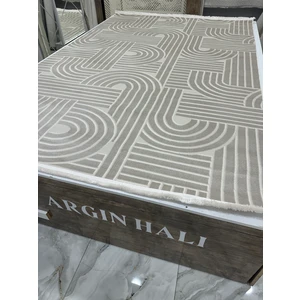 Akriik Yün Halı Bohem Desen Bej Renk Argın Halı