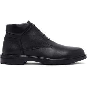 Erkek Siyah Fermuarlı Deri Bot 25WFD7100FT