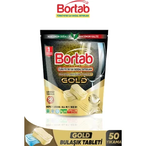 Gold Bulaşık Makinesi Tableti Doğal İçerikli 50 Adet Kokusuz Temizlik Sağlar