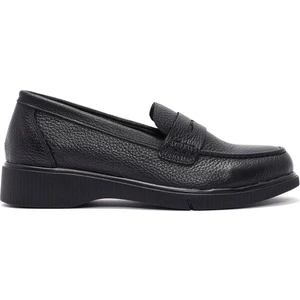 Kadın Siyah Deri Comfort Loafer 25AFD1503FT