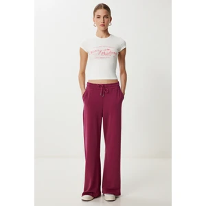 Geniş Paça Modal Eşofman Altı LUB0070 Mor