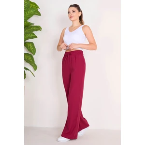 Beli Lastikli Pantolon Bordo - 27074