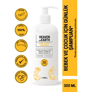 Heaven on Earth HonE Vegan %100 DOĞAL ve ORGANİK içerikli Bebek ve Çocuk Şampuanı/100% Natural Baby&Kids Shampoo-300mL