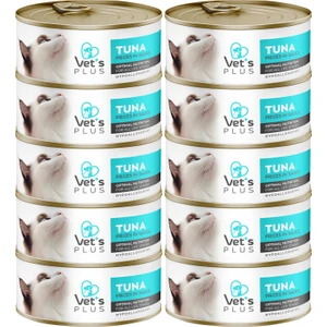 Vet's Plus Optimal Nutrition Ton Balıklı Tahılsız Kedi Konservesi 85GR (10 Adet)