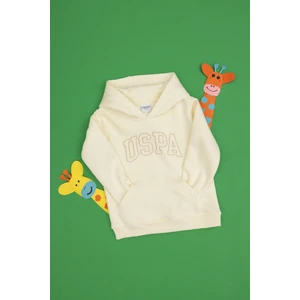 U.S. Polo Assn. Kız Çocuk Krem Kapüşonlu Şardonlu Basic Sweatshirt 50314311-VR256