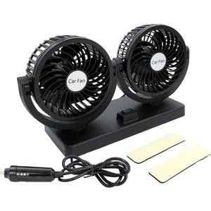 Araç Içi Torpido Üstü 2li Vantilatör Oto Pervane 5 Inç 12 Volt ile Uyumlu Çakmaklık Girişli