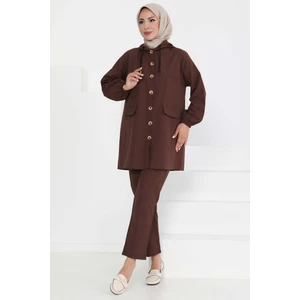 Tunik Pantolon Ikili Takım Kahve - 27290