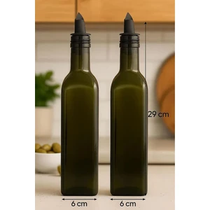Verde 2'li Silikon Tıpalı Cam Yağdanlık Seti 500 ml