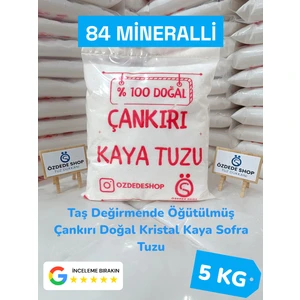 Özdede Shop Taş Değirmende Öğütülmüş Çankırı Doğal Kristal Kaya Sofra Tuzu 5 kg Mavi Etiket
