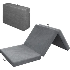 Katlanır Yatak, Kamp Yatağı, Taşınabilir Misafir Yer Yatağı, 22 Dens 190X75X10 cm - Gri