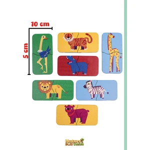 Eşleştirme Oyunu Ahşap Iki Parçalı Bebek Puzzle Beceri Zeka Geliştirme Oyunu Eğitici Oyuncak