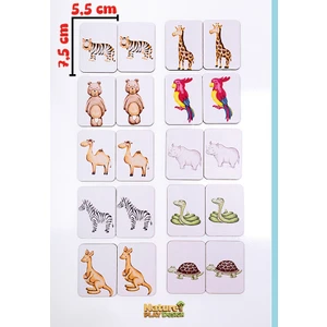 Zeka Kartları Eşleştirme Oyunu Hayvanlı Eşlerini Bulma Oyunu