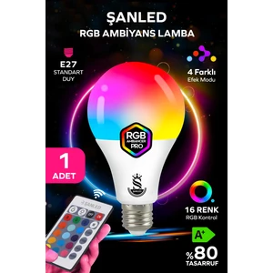 Rgb LED Lamba Ampül Kumandalı Ambiyans Aydınlatma Tasarruflu Renk Değiştiren LED Işık
