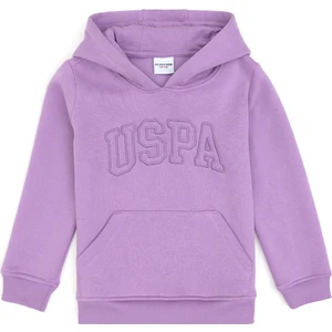 U.S. Polo Assn. Kız Çocuk Lila Basic Kapüşonlu Şardonlu Basic Sweatshirt 50314311-VR034