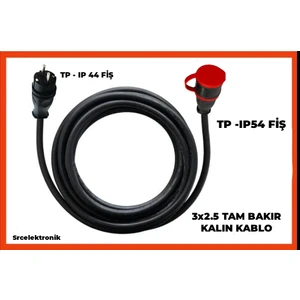 Öznur Kablo Araç Şarjı Uyumlu 15-50 Metre Arası (3x2.5 Tam Bakır)( Ip 44-54 Tp Fişli)  Uzatma Seyyar