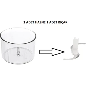 Ergomix Seri 4 El Blender Doğrayıcı Haznesi ve Bıçağı 1hazne 1 Adet Bıçak