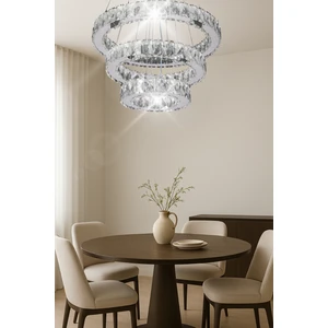 Melodi Kristal Taşlı Krom Avize -Yatak Odası - Hol - Salon 30-40-50CM