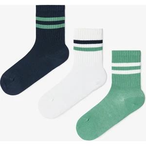Erkek Çocuk Greeny Çizgili 3'lü Soket Çorap
