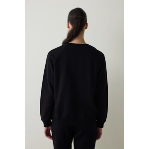 Siyah Balıkçı Yaka Modal Uzun Kollu Üst