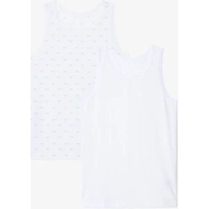 Optik Beyaz Kız Çocuk Bow Kurdela Desenli Pamuklu 2'li Kalın Askılı Atlet