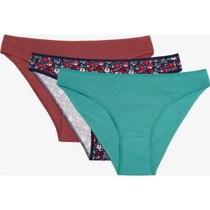 Cheerful Çiçek Desenli Normal Bel 3'lü Külot