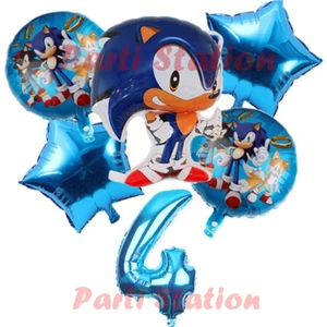 Parti Station Tilki Sonic Konsept 8 Yaş Balon Set Sonic Doğum Günü Konsepti Balon Set